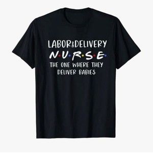 Bella + Canvas Labor Delivery Nurse Delivering Babies RN Gift T-Shirt Black XL